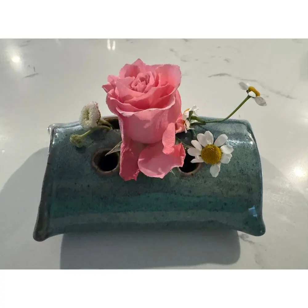 Pottery Pillow Bud Vase Ikebana